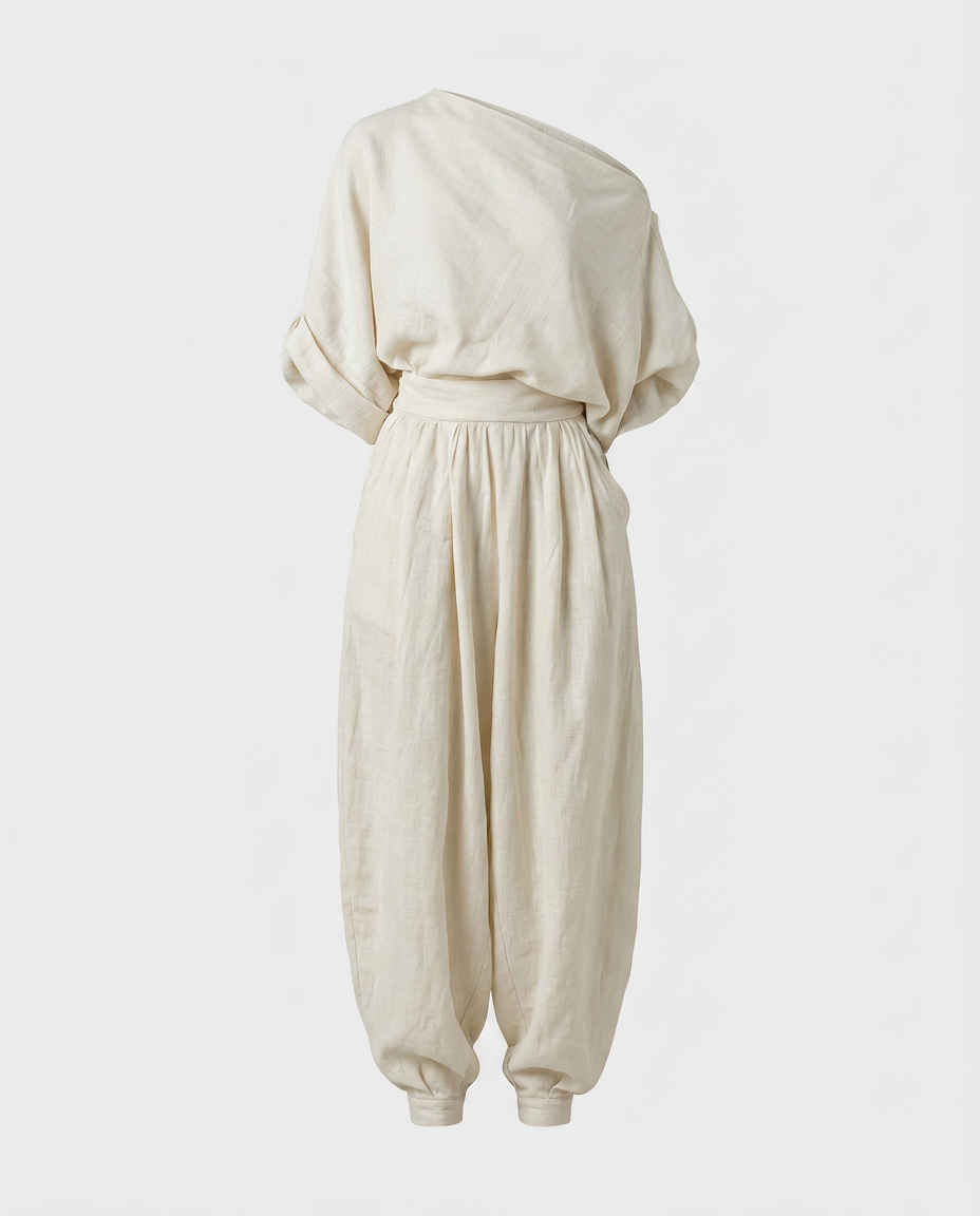 オフショルダー2ピースカジュアルシックセット